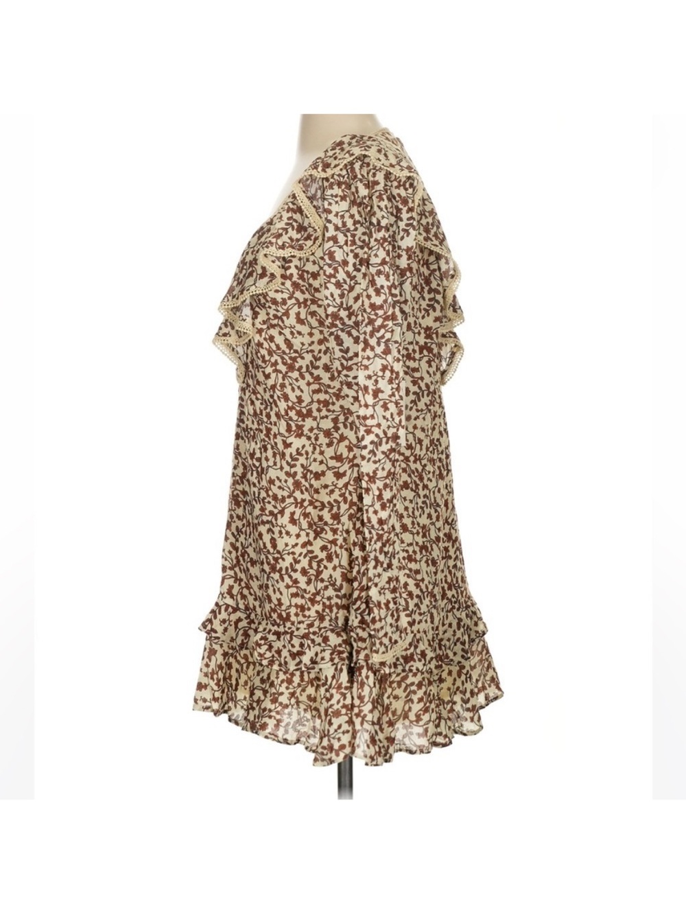 Tularosa Alicia mini dress in the Priya Camel Floral pattern Women’s Small - Picture 5 of 7